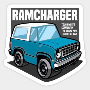 Light Blue Ramcharger (White-Based) - 1974 Sticker